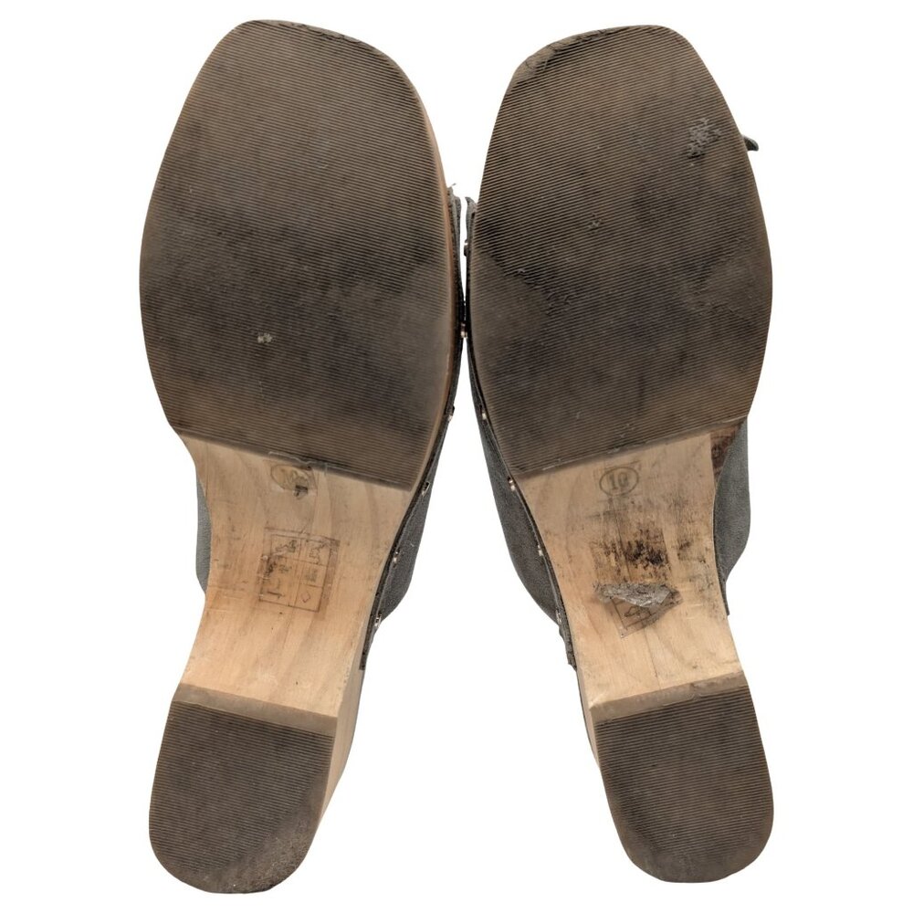 Dolce Vita Dorado Clogs Womens Sage Green Suede Wood Sole Platform Size 10 - Picture 8 of 14